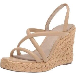 Sanctuary Women's Wilder Leather Espadrille Wedge Sandal Nude 9.5 NEW IN BOX